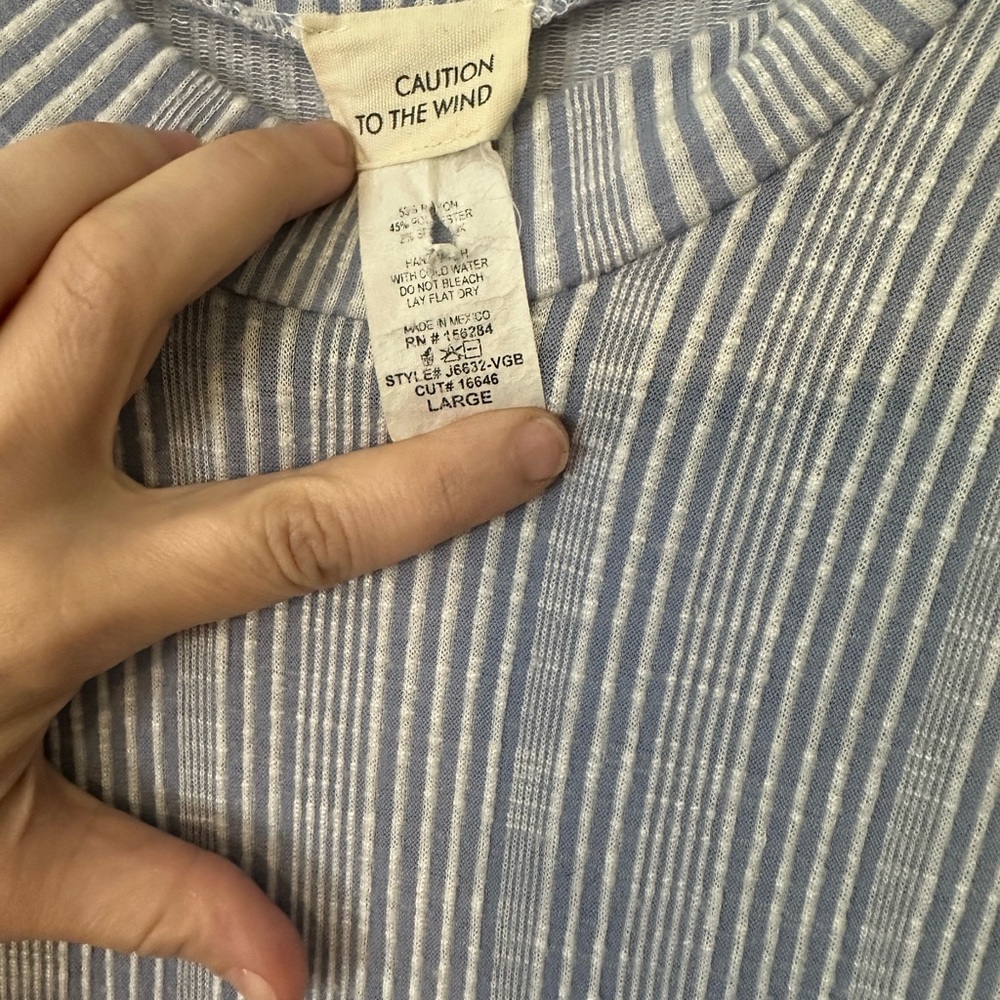 Caution To The Wind Blue Stripe High Neck Sundress - Picture 4 of 4